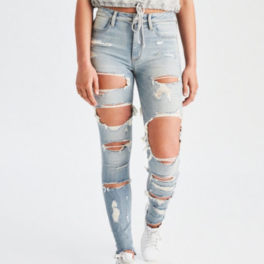 American Eagle Hi rise jeggings jeans ripped
